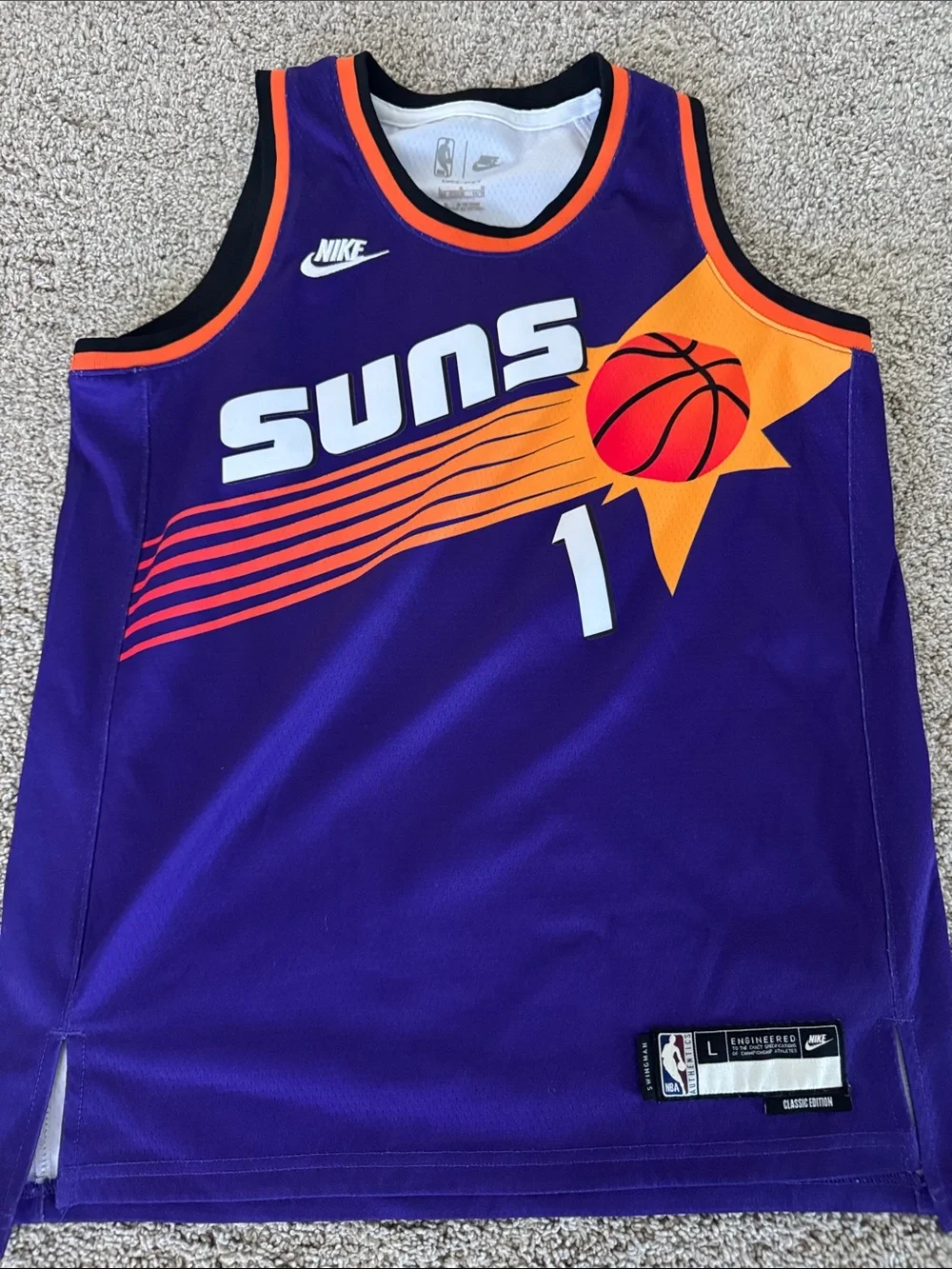 Nike Purple & Orange Phoenix Suns Basketball Jersey